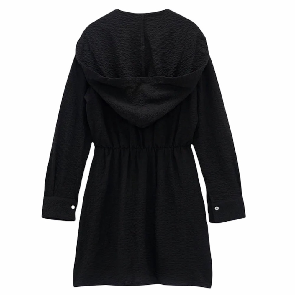 ZARA Textured Hooded Dress XS - Picture 4 of 5